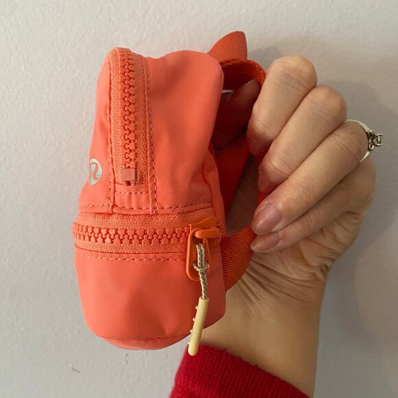 Lululemon City Adventurer Nano Backpack Coral Pink Running Zipper Mini Bag - Picture 5 of 9